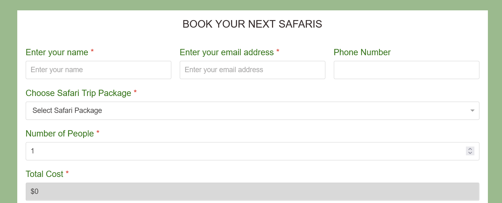 East Africa Safari Booking